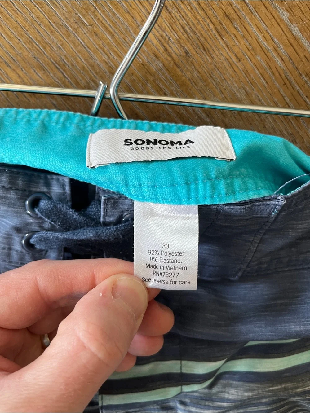 Sonoma Men's Navy, Teal & Cream Board Shorts
